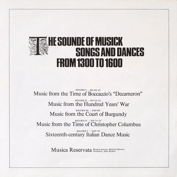Philips 6747 004 - Musica Reservata - The Sounde Of Musick (Song - Image 5