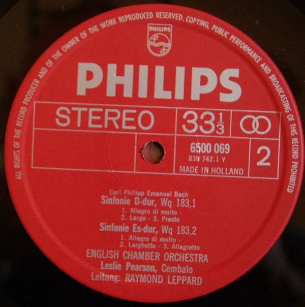 Philips 6709 004 - Johann Sebastian Bach, Carl Philipp Emanuel B - Image 7