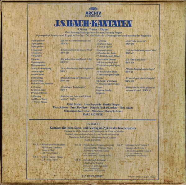 Archiv Produktion 2722 022 - Johann Sebastian Bach, Edith Mathis - Image 2