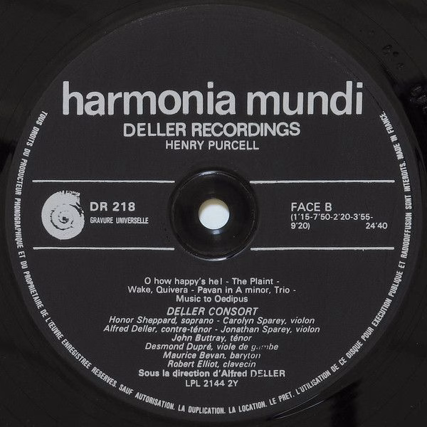 harmonia mundi France HM 218 - Henry Purcell, Deller Consort, Al - Image 6