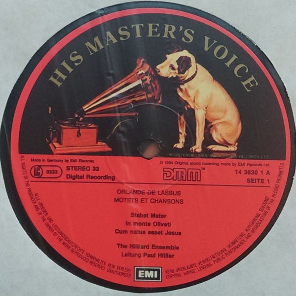 His Master's Voice 067 EL 14 3630 1 - Roland de Lassus, The Hill - Image 4
