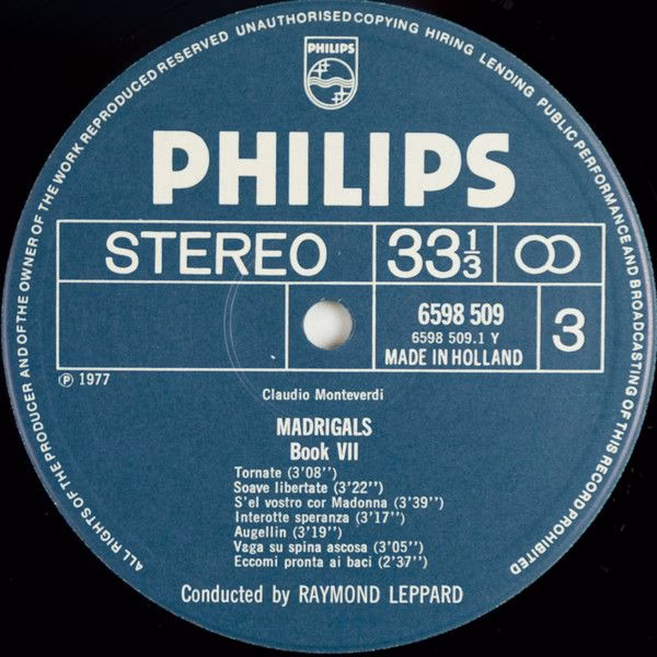 Philips 6747 416 - Claudio Monteverdi, Raymond Leppard - Madriga - Image 5