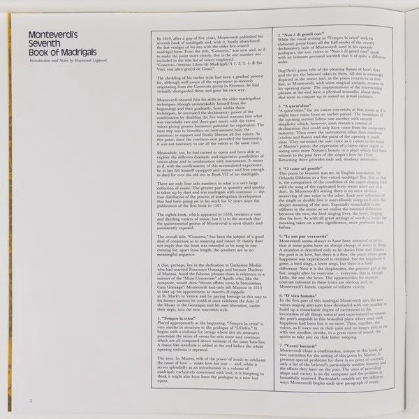 Philips 6747 416 - Claudio Monteverdi, Raymond Leppard - Madriga - Image 12