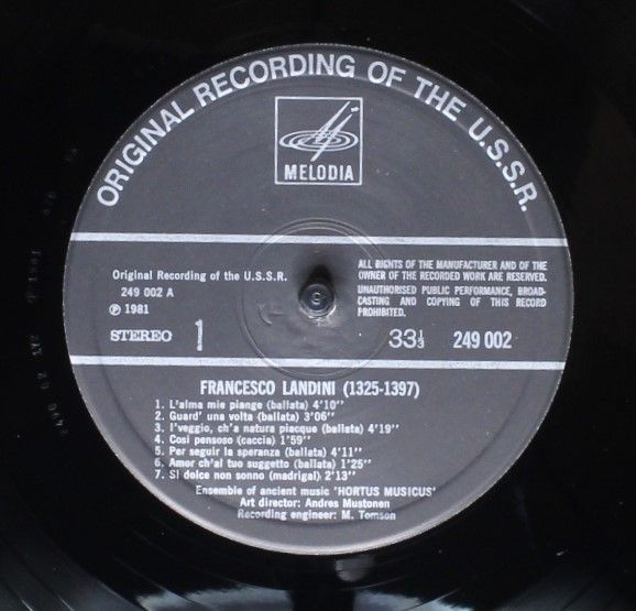 249 002 - Francesco Landini, Hortus Musicus, Andres Mustonen - - Image 3