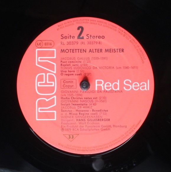 RCA Red Seal RL 30379 - Jacobus Gallus, Die Wiener Sängerknaben, - Image 4