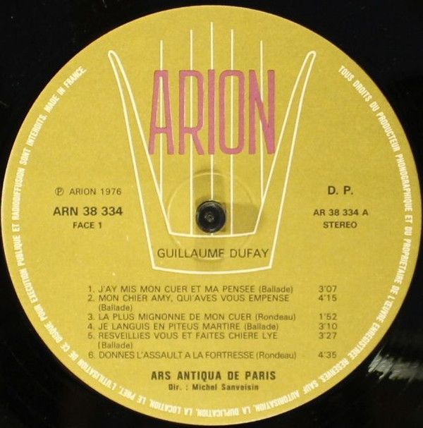 ARION ARN 38 334 - Guillaume Dufay, Ars Antiqua De Paris, Michel - Image 4