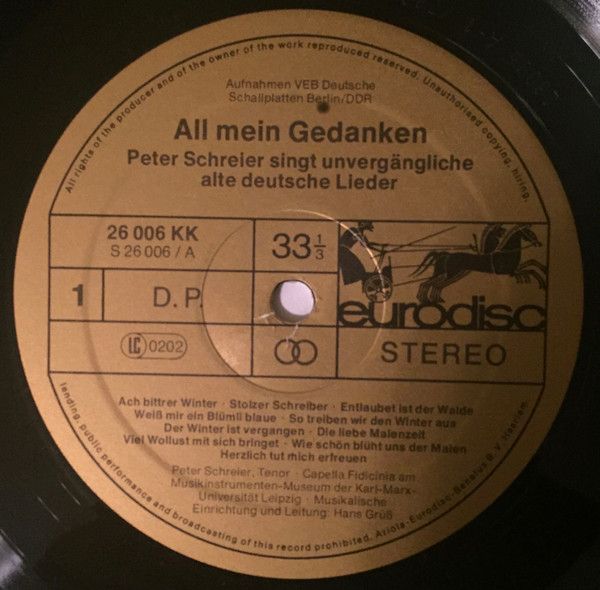 Eurodisc 26 006 KK - Peter Schreier - All Mein Gedanken (Peter S - Image 5