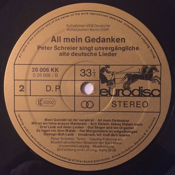 Eurodisc 26 006 KK - Peter Schreier - All Mein Gedanken (Peter S - Image 6