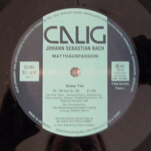 Calig CAL 30 859 / 60 - Johann Sebastian Bach - Matthäuspassion - Image 6