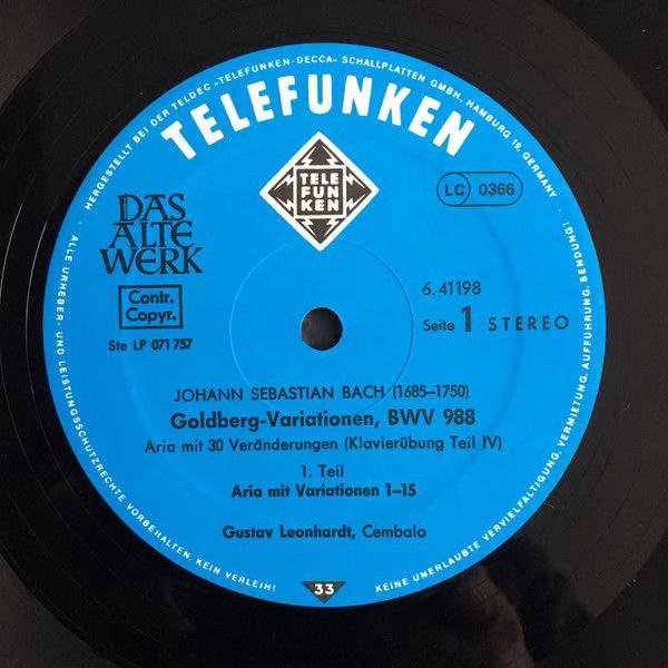 Telefunken 6.41198 AW - Johann Sebastian Bach, Gustav Leonhardt - Image 4