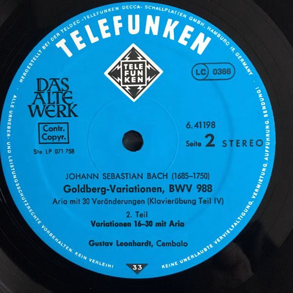 Telefunken 6.41198 AW - Johann Sebastian Bach, Gustav Leonhardt - Image 5