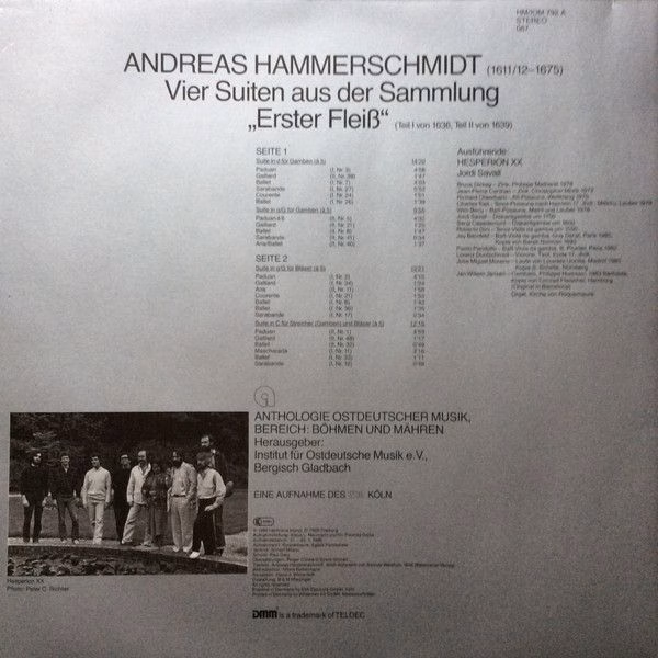 Deutsche Harmonia Mundi HM/IOM 792 A - Hespèrion XX, Jordi Saval - Image 2