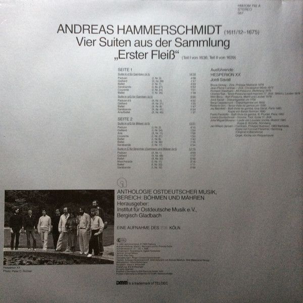 Deutsche Harmonia Mundi HM/IOM 792 A - Hespèrion XX, Jordi Saval - Image 2