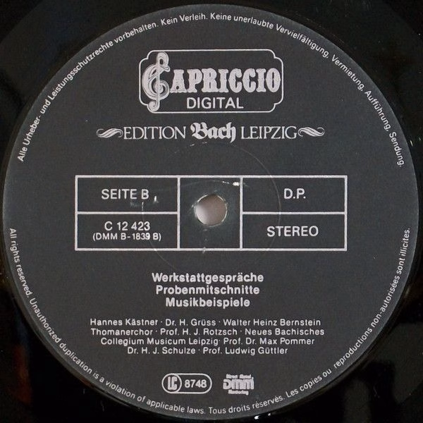 Capriccio C 12 423 - Johann Sebastian Bach, Peter Schreier, Ludw - Image 4