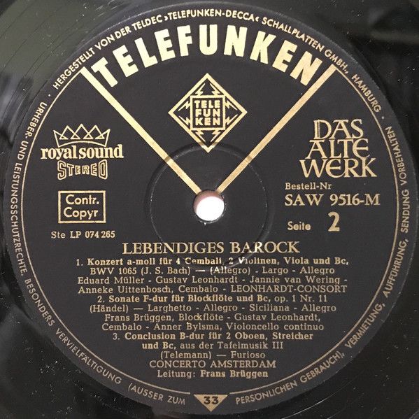 Telefunken SAW 9516-M - Johann Sebastian Bach, Georg Friedrich H - Image 10