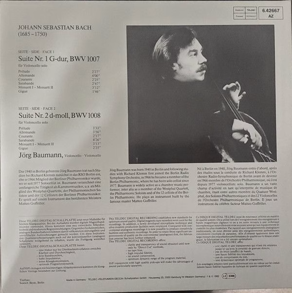 Telefunken 6.42667 AZ - Johann Sebastian Bach, Jörg Baumann - Su - Image 2