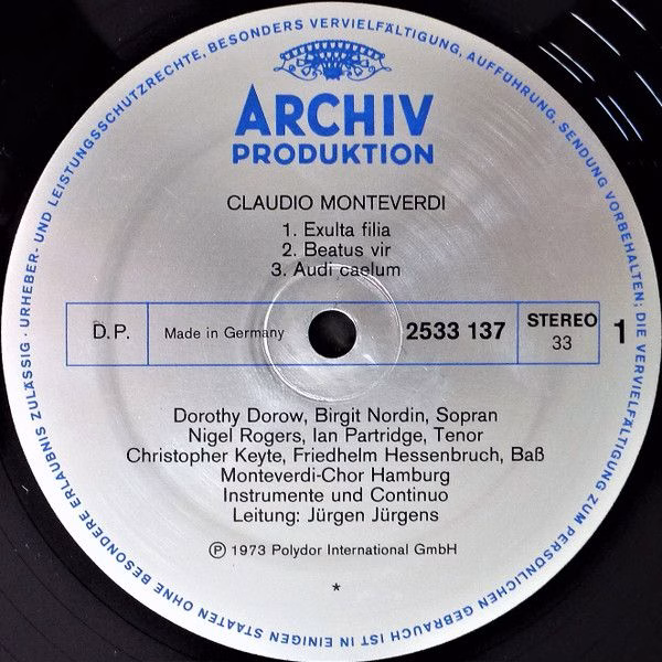 Archiv Produktion 2533 137 - Claudio Monteverdi, Dorothy Dorow, - Image 6