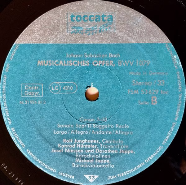 FSM FSM 53 629 toc - Johann Sebastian Bach, Krozinger Musik-Coll - Image 4