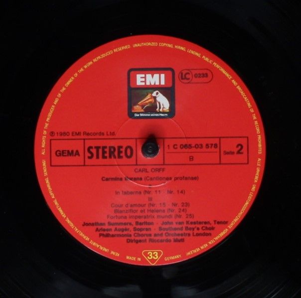 His Master's Voice 1C 065-03 578 - Carl Orff, Riccardo Muti - Ca - Image 6