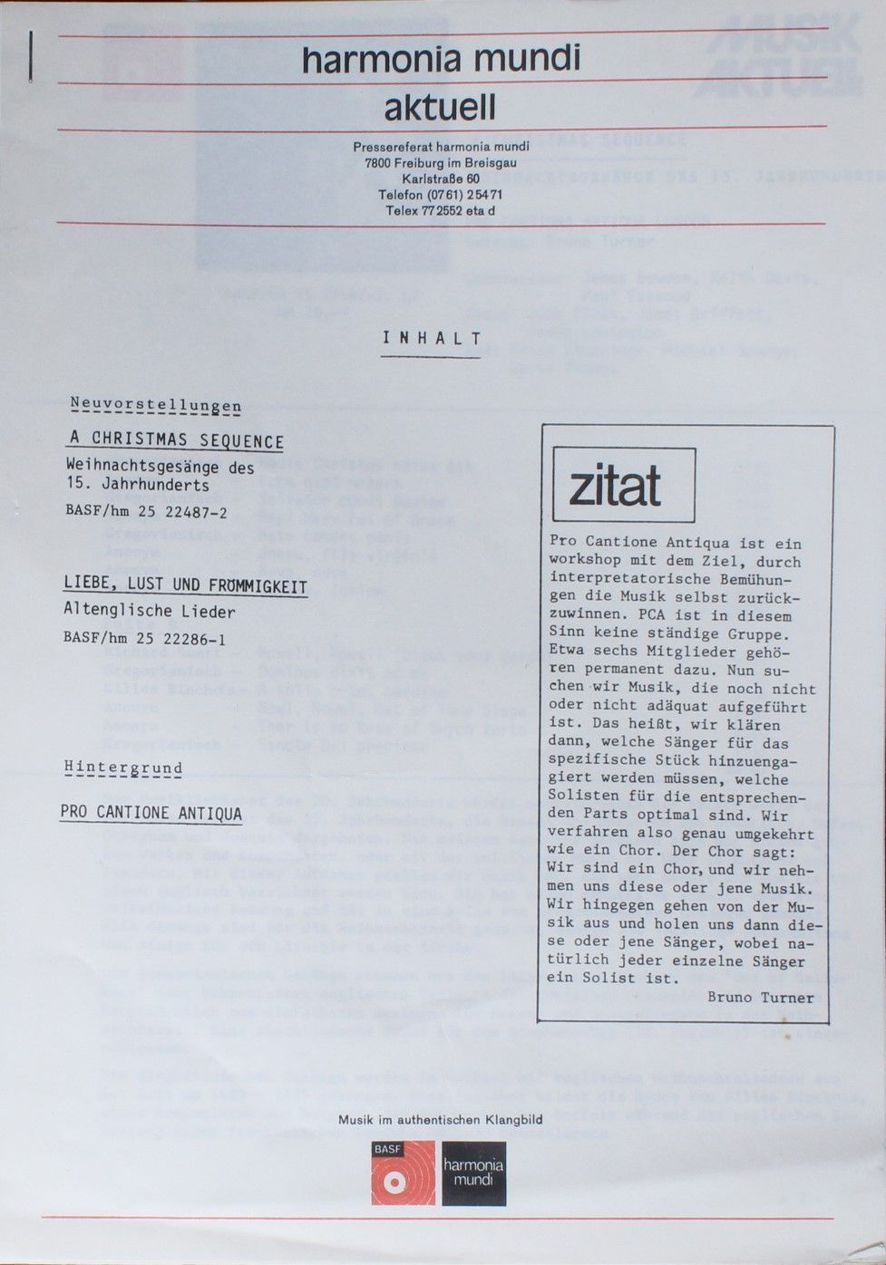 Harmonia Mundi 25 22487-2 - Pro Cantione Antiqua - A Christmas S - Image 7