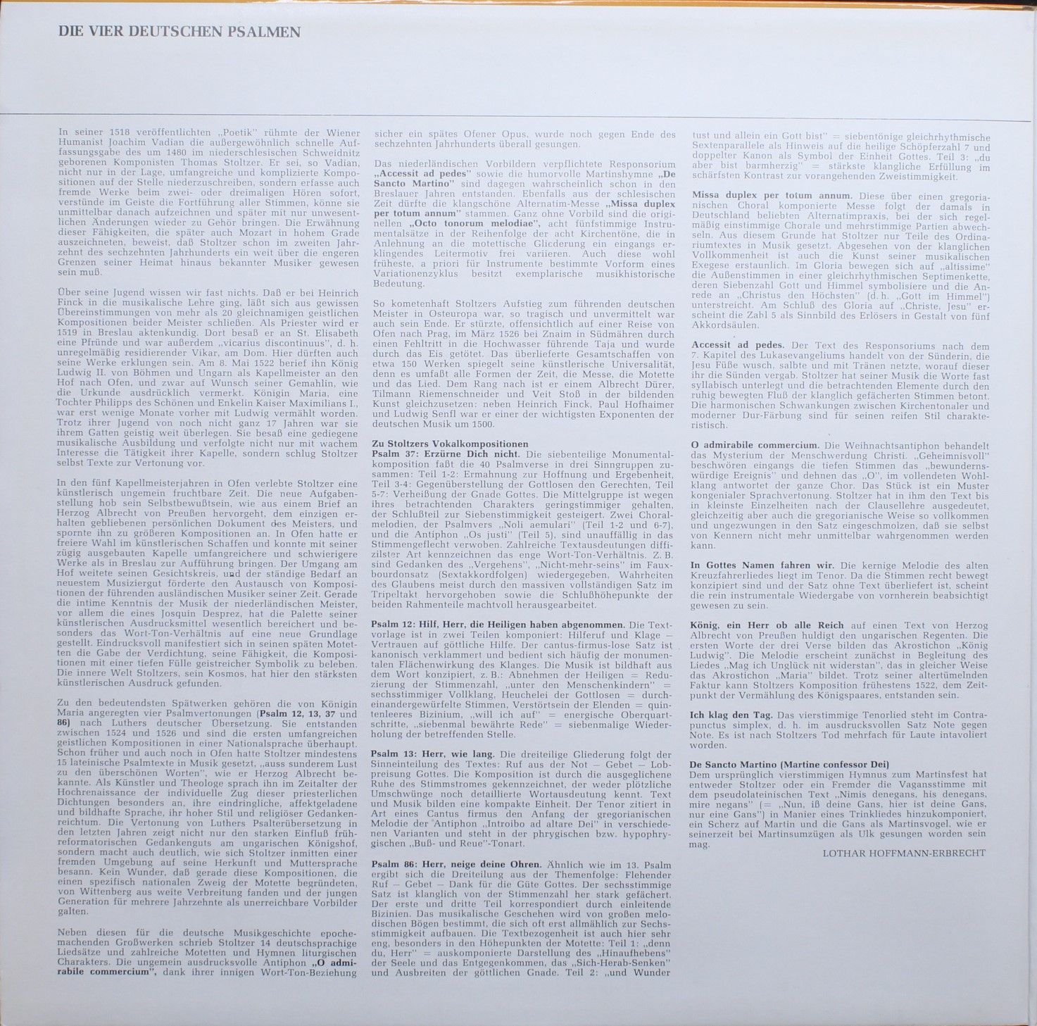 Philips 6775 017 - Thomas Stoltzer, Capella Antiqua München, Kon - Image 6