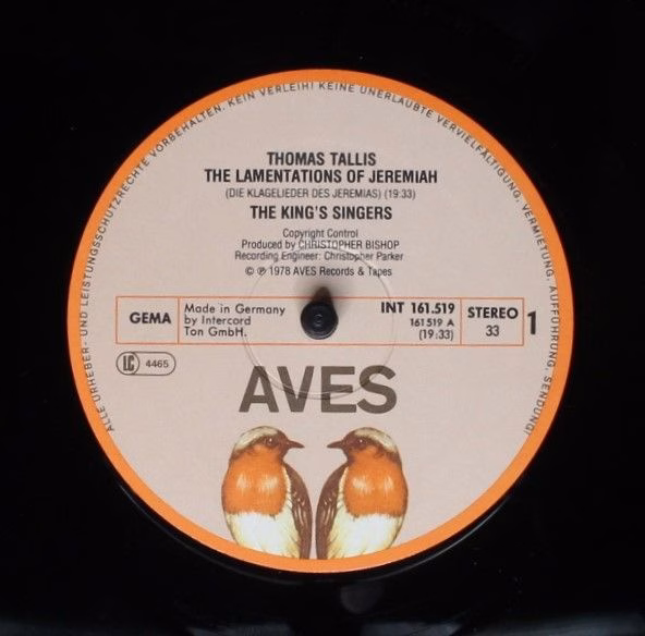 Aves INT 161.519 - Thomas Tallis, William Byrd, The King's Singe - Image 3
