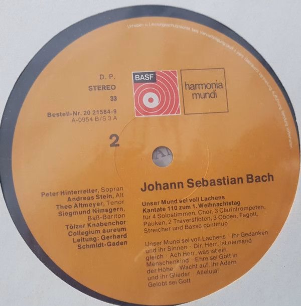 Harmonia Mundi 20 21584-9 - Johann Sebastian Bach, Theo Altmeyer - Image 3
