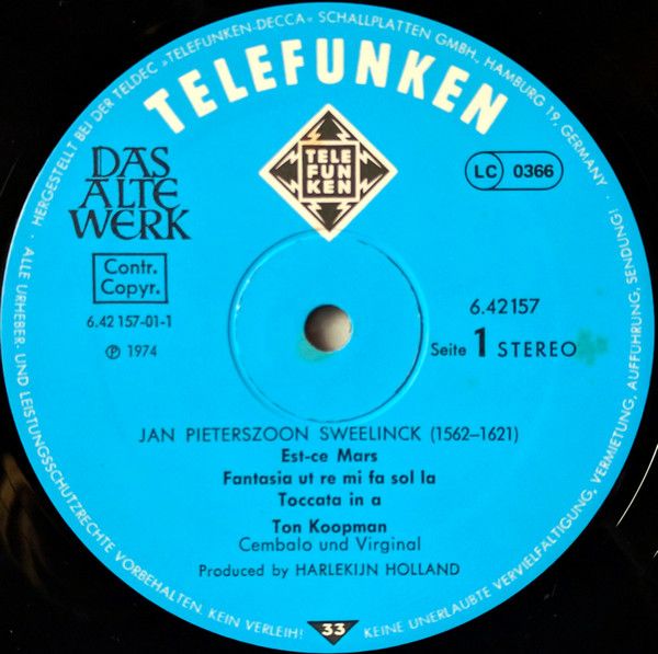 Telefunken 6.42157 AW - Ton Koopman, Jan Pieterszoon Sweelinck, - Image 5