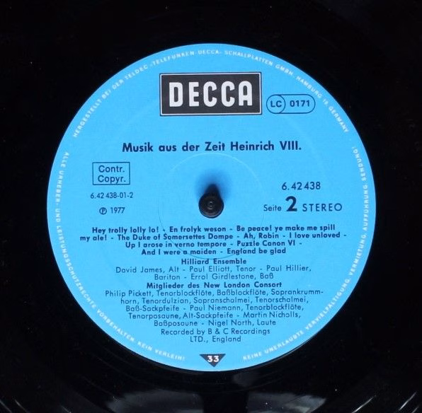 DECCA 6.42438 - The Hilliard Ensemble, Members Of The New London - Image 4