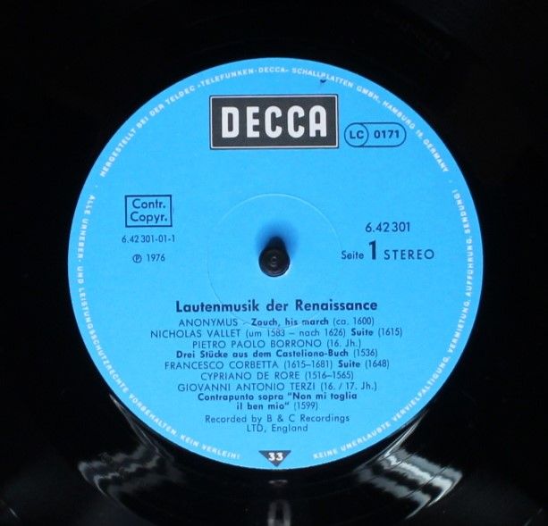 DECCA 6.42301 AH - James Tyler - Lautenmusik Der Renaissance - Image 3