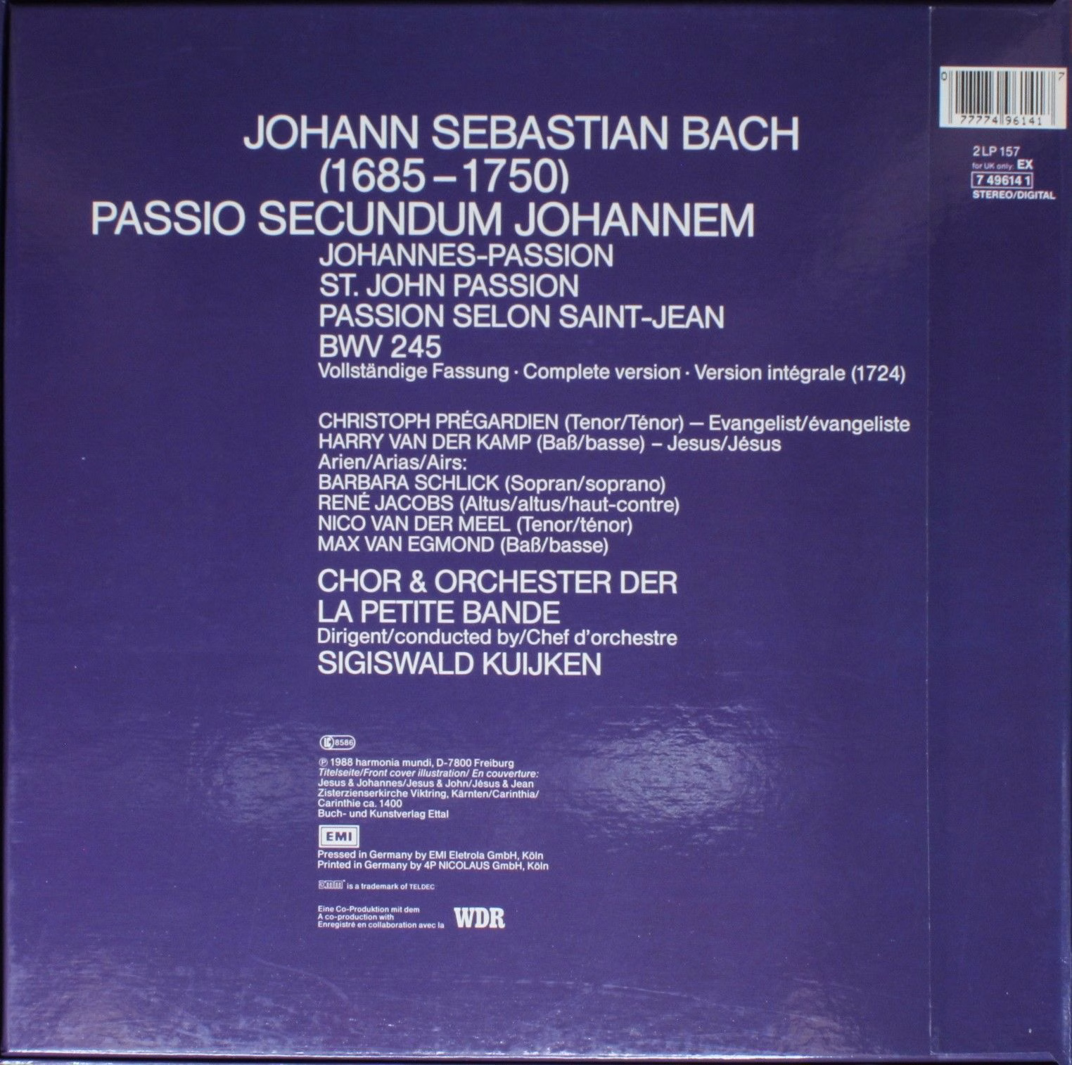 deutsche harmonia mundi Digital 7 49614 1 - Johann Sebastian Bac - Image 2