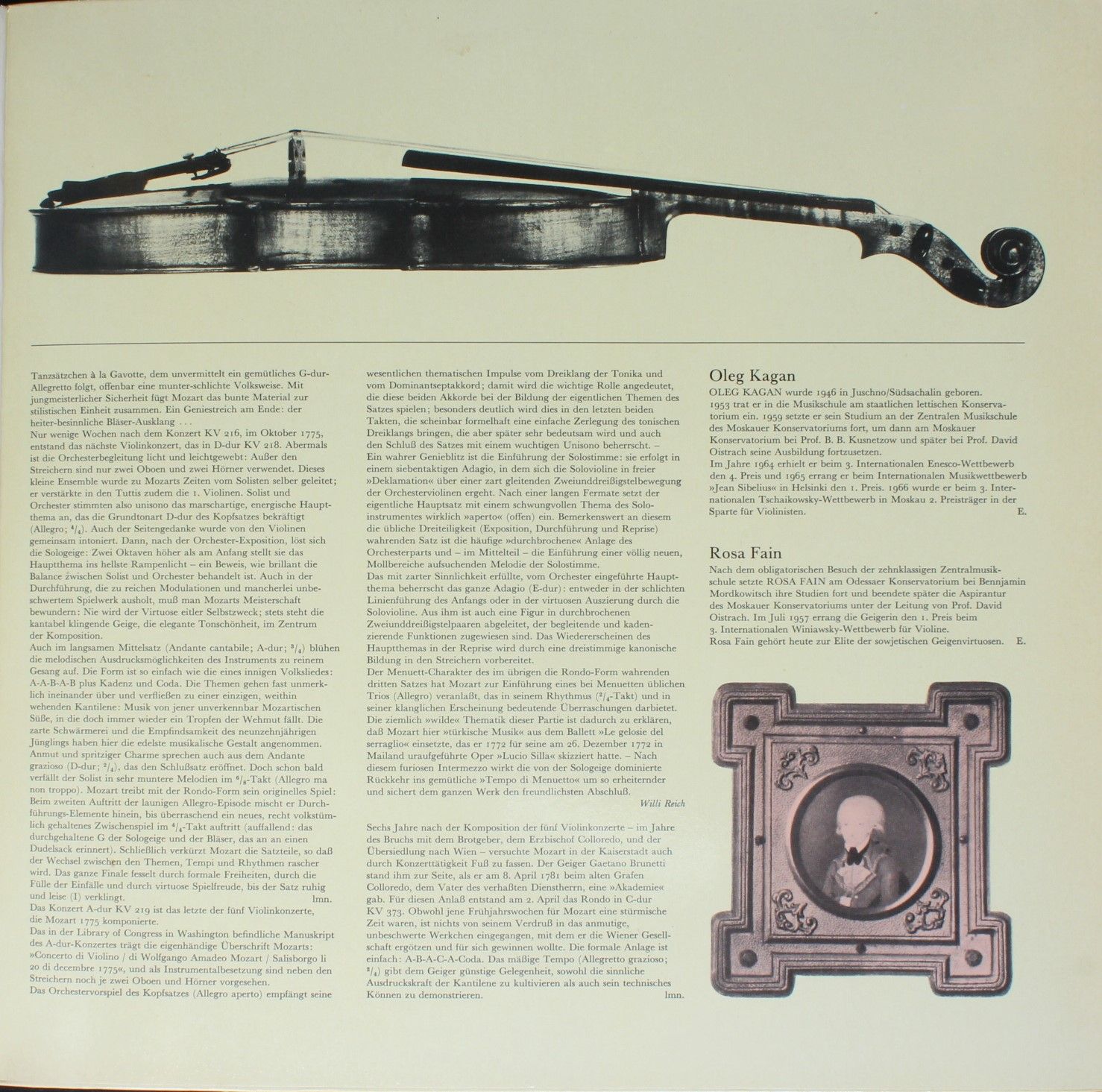 Eurodisc 80 986 XK - Wolfgang Amadeus Mozart, Oleg Kagan, Solois - Image 3