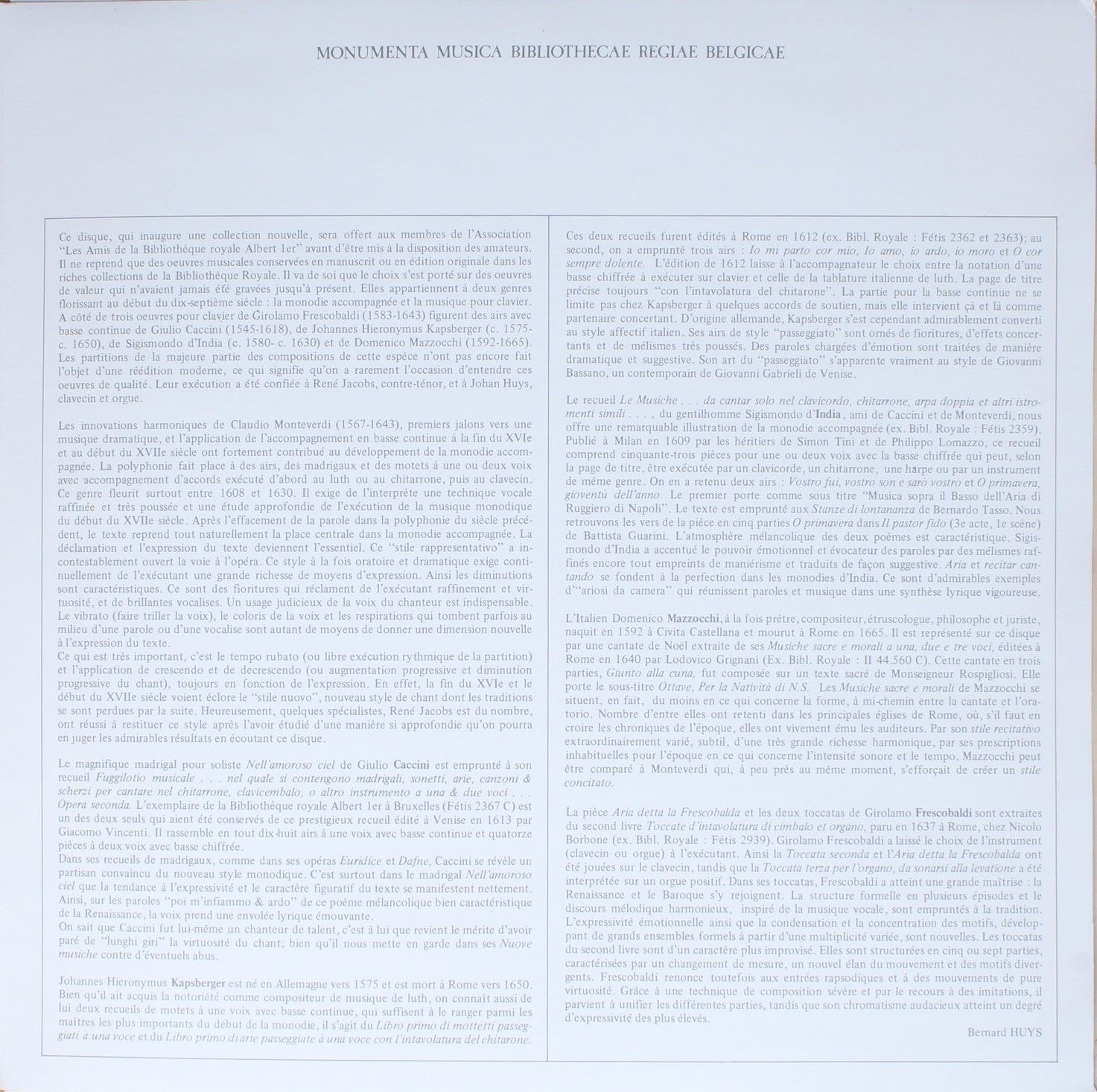 Alpha (34) BNB 1 - René Jacobs, Johan Huys - G. Caccini - J.H. K - Image 3