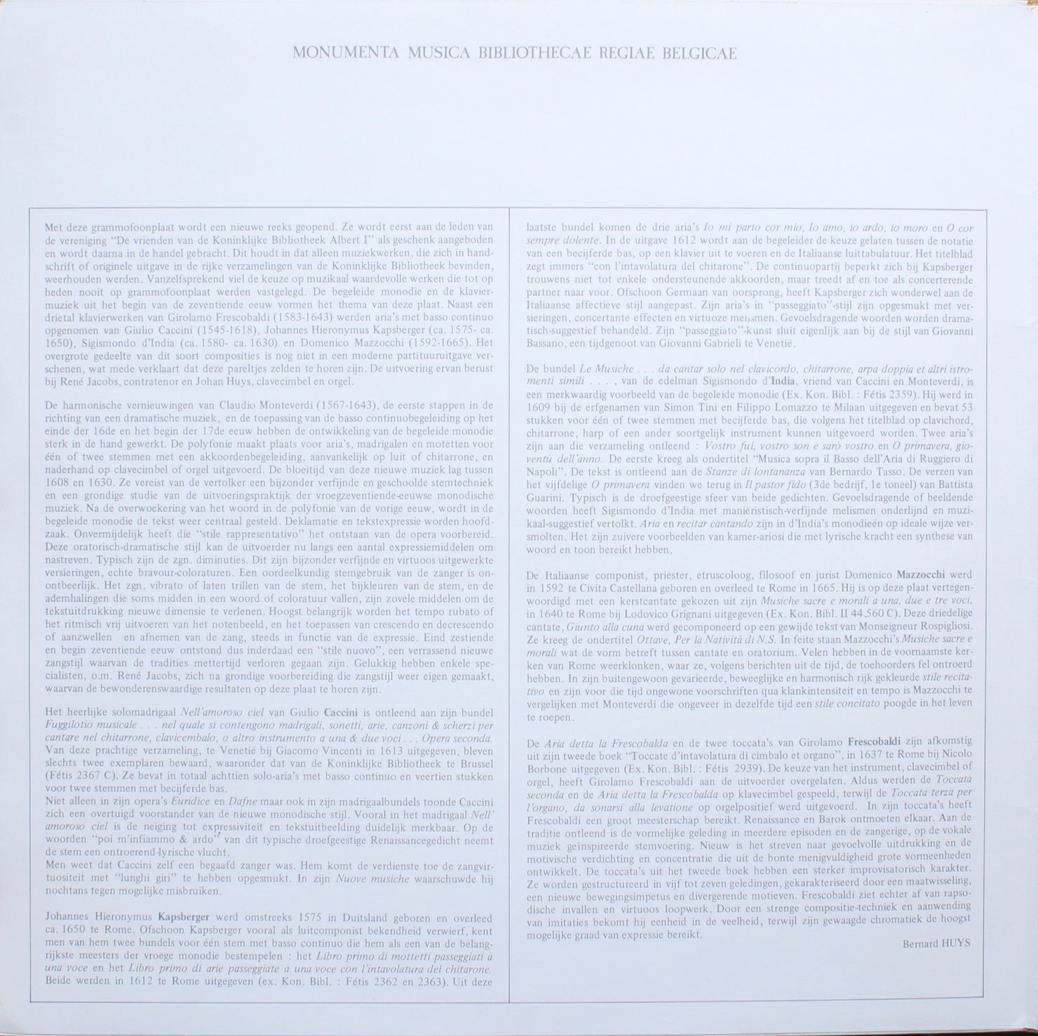 Alpha (34) BNB 1 - René Jacobs, Johan Huys - G. Caccini - J.H. K - Image 4