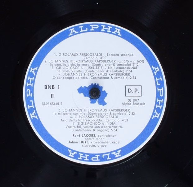 Alpha (34) BNB 1 - René Jacobs, Johan Huys - G. Caccini - J.H. K - Image 6