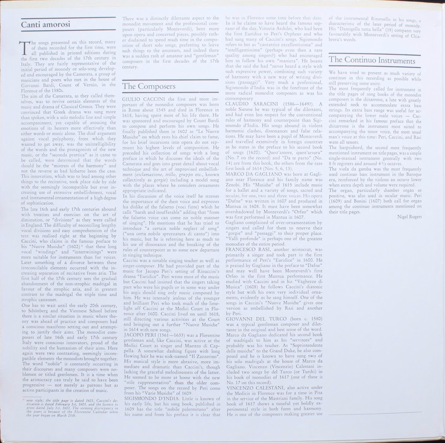 Archiv Produktion 2533 305 - Giulio Caccini, Jacopo Peri, Claudi - Image 4