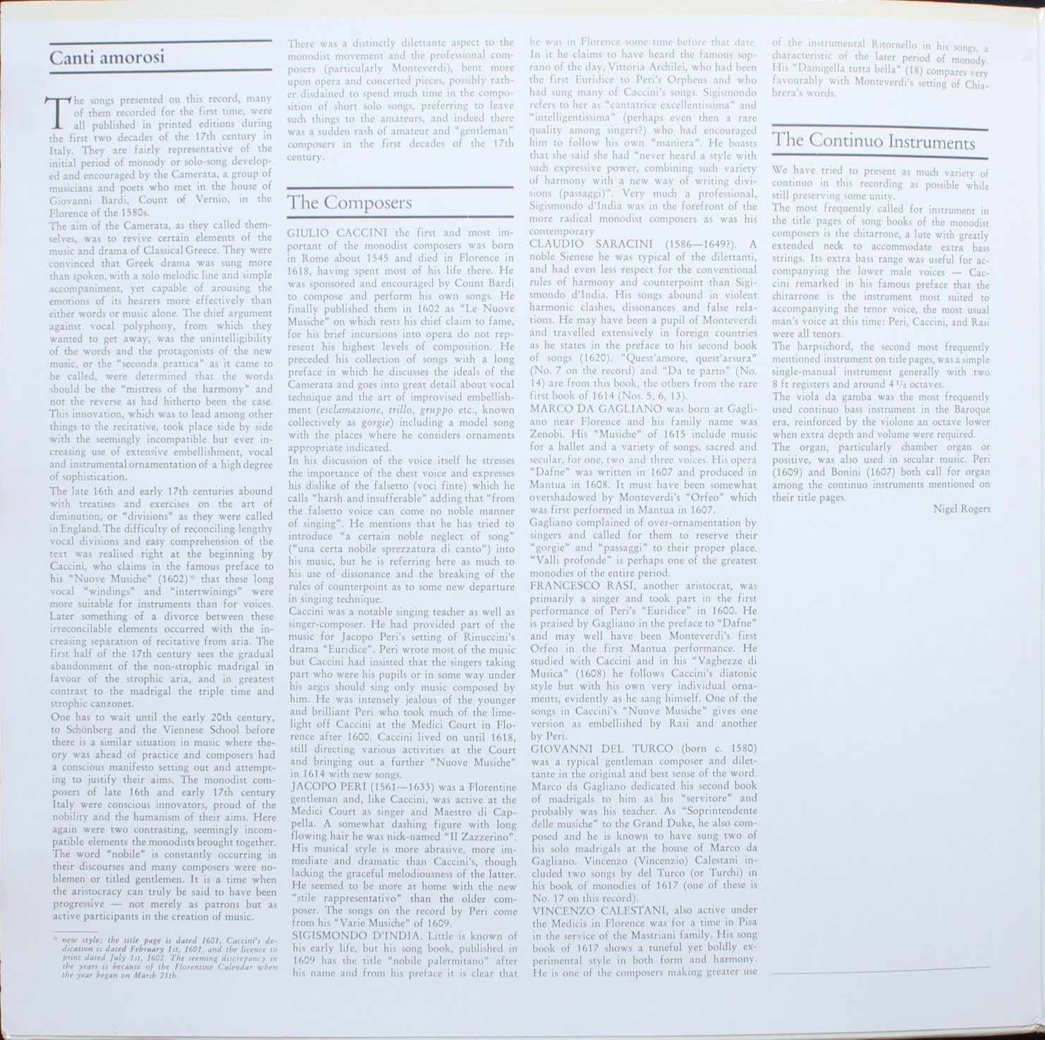 Archiv Produktion 2533 305 - Giulio Caccini, Jacopo Peri, Claudi - Image 4