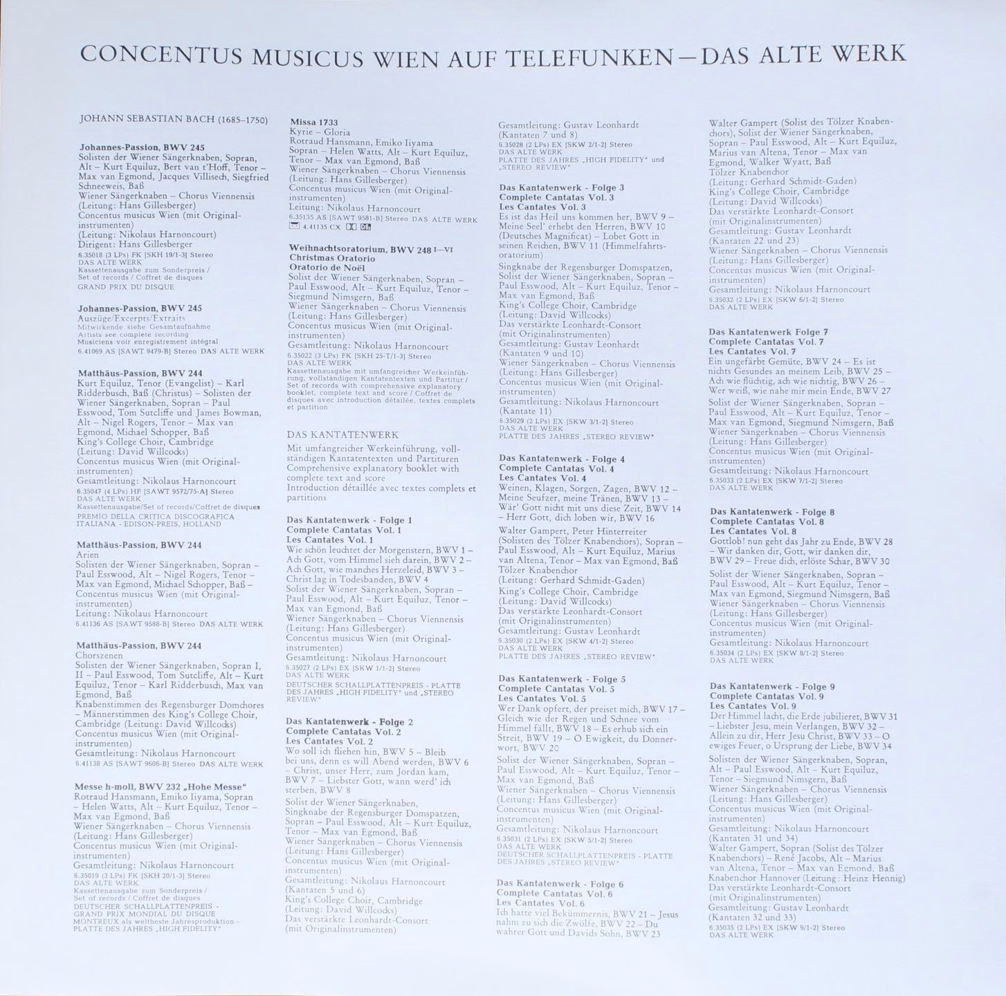 Telefunken 6.35283 EX - Johann Sebastian Bach - Das Kantatenwerk - Image 4