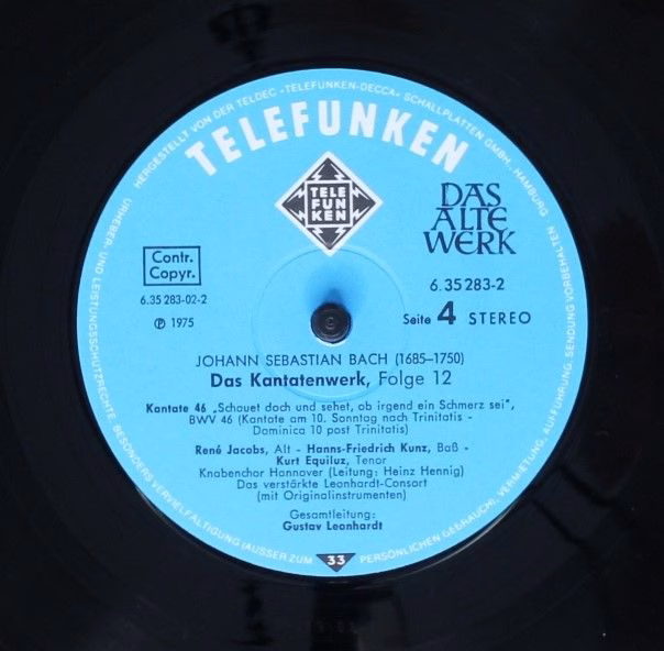 Telefunken 6.35283 EX - Johann Sebastian Bach - Das Kantatenwerk - Image 12