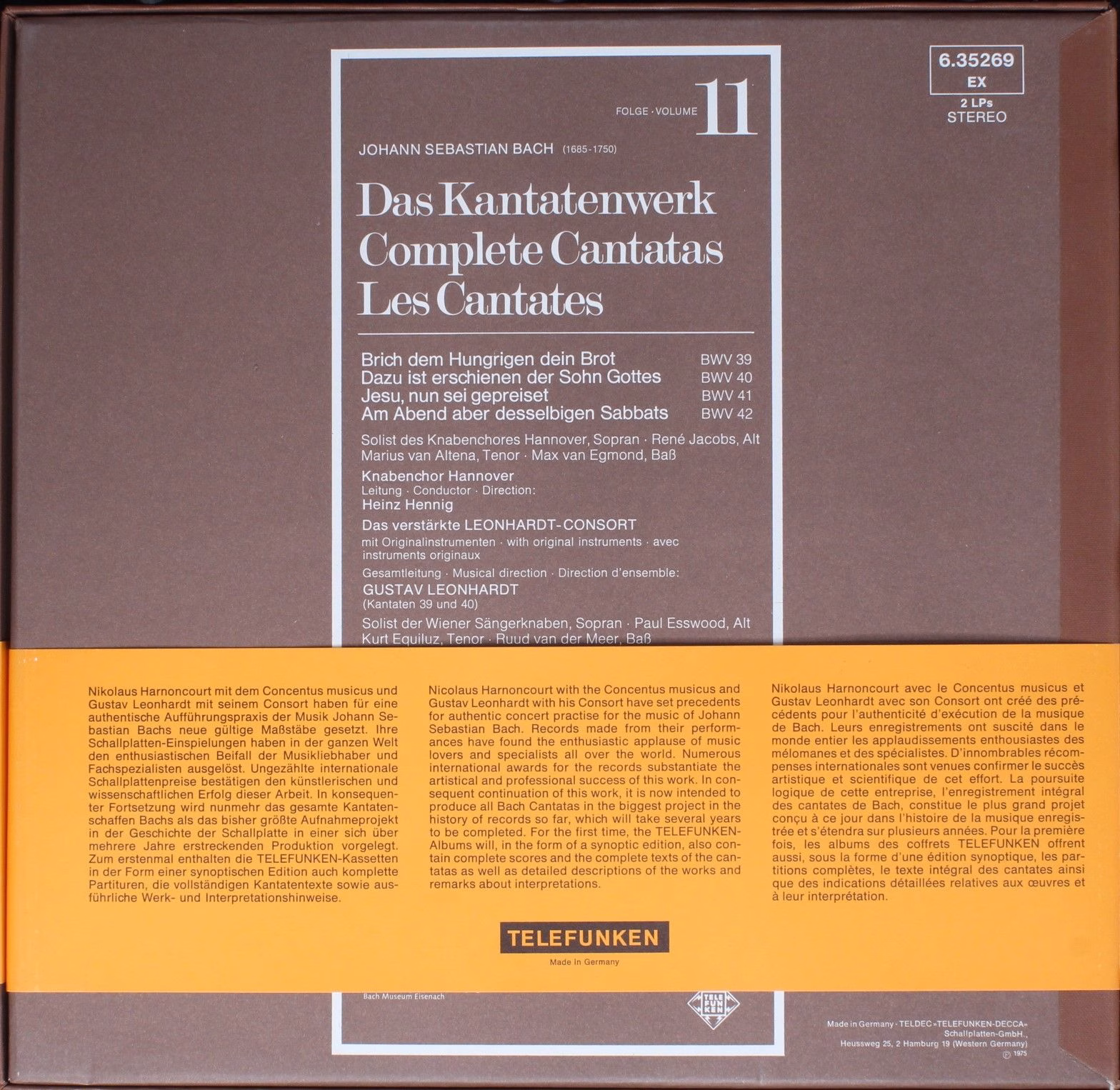 Telefunken 6.35269 EX - Johann Sebastian Bach - Kantatenwerk · C - Image 2
