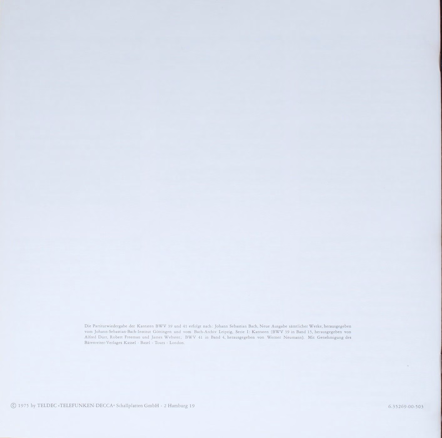 Telefunken 6.35269 EX - Johann Sebastian Bach - Kantatenwerk · C - Image 8