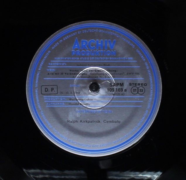 Archiv Produktion SKL 1321/25 - Ralph Kirkpatrick, Johann Sebast - Image 7