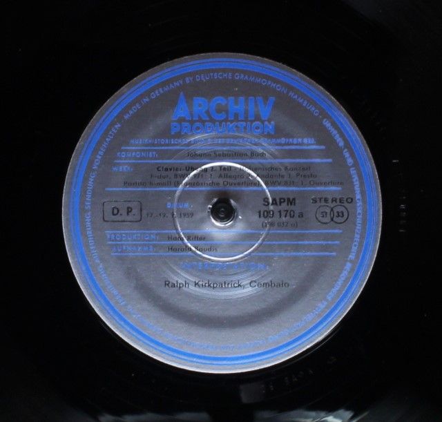 Archiv Produktion SKL 1321/25 - Ralph Kirkpatrick, Johann Sebast - Image 9