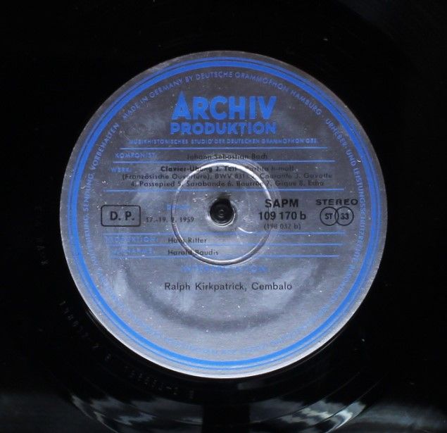 Archiv Produktion SKL 1321/25 - Ralph Kirkpatrick, Johann Sebast - Image 10