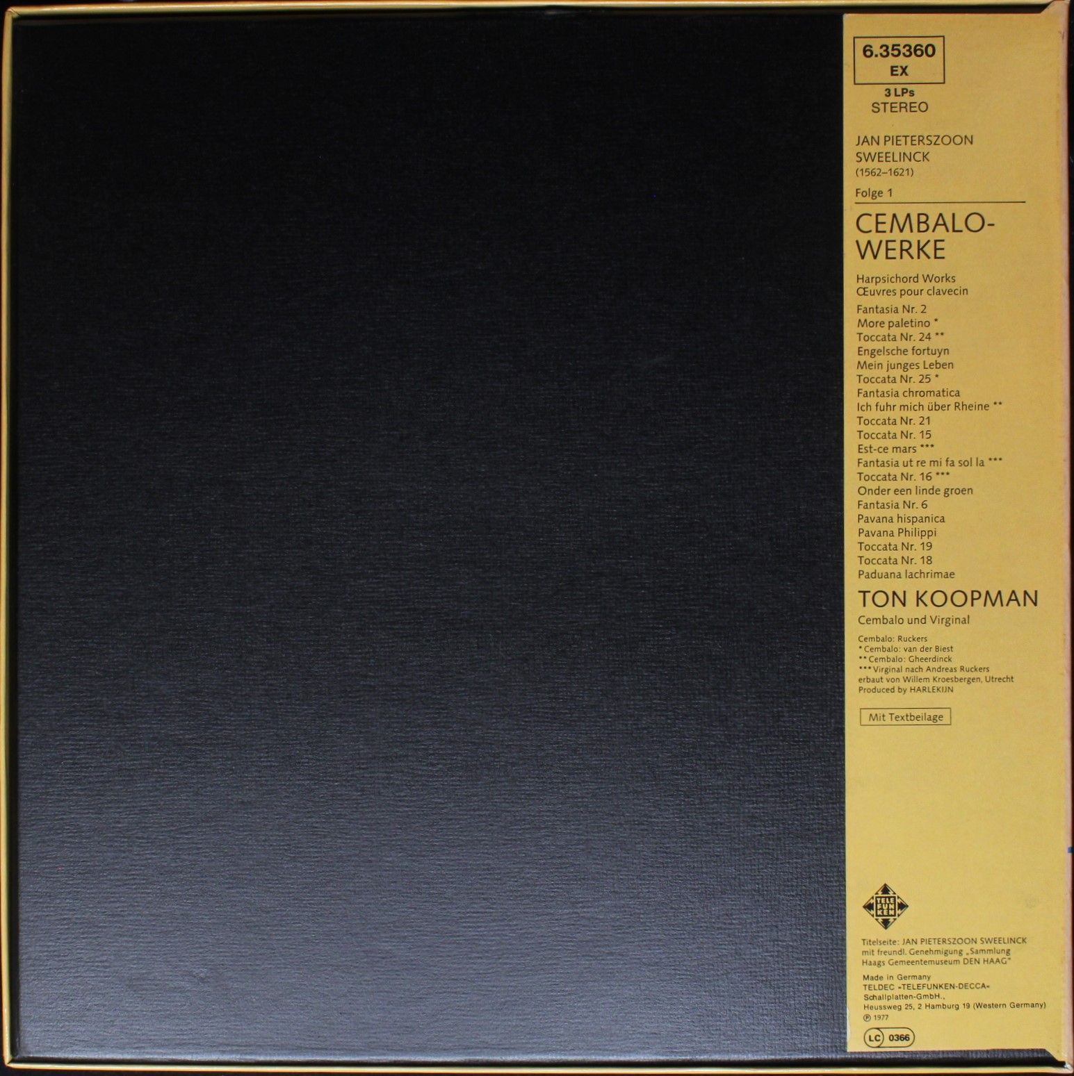 Telefunken 6.35360 EX - Jan Pieterszoon Sweelinck - Volume 1 - C - Image 2