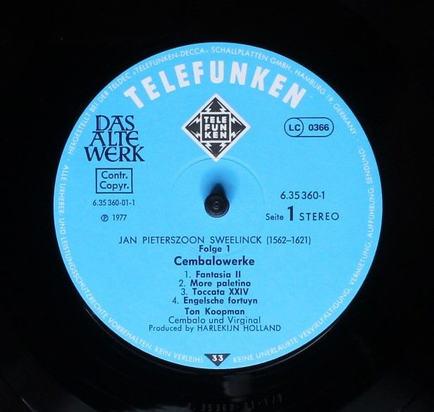 Telefunken 6.35360 EX - Jan Pieterszoon Sweelinck - Volume 1 - C - Image 5