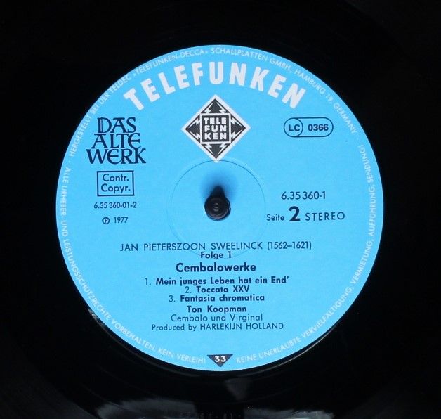 Telefunken 6.35360 EX - Jan Pieterszoon Sweelinck - Volume 1 - C - Image 6