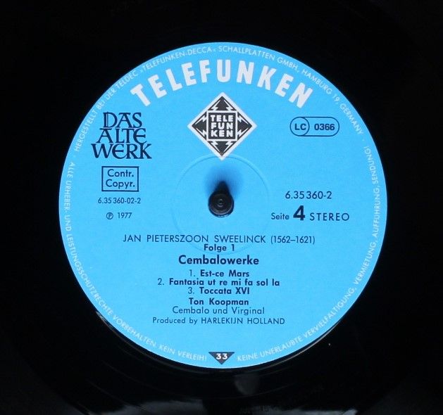 Telefunken 6.35360 EX - Jan Pieterszoon Sweelinck - Volume 1 - C - Image 8