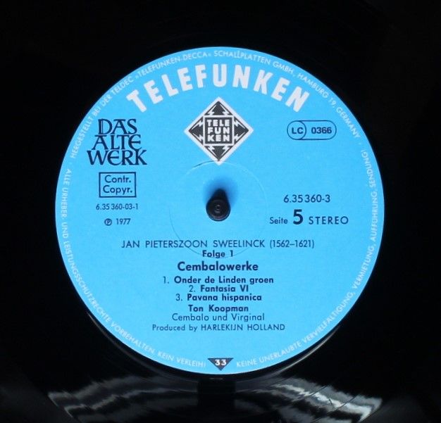 Telefunken 6.35360 EX - Jan Pieterszoon Sweelinck - Volume 1 - C - Image 9