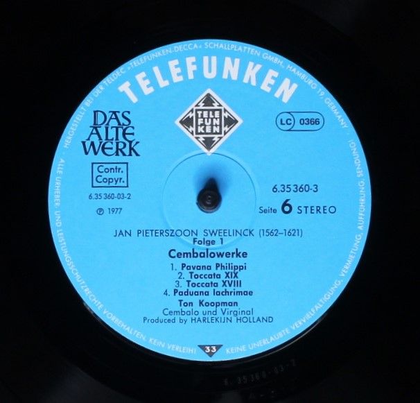 Telefunken 6.35360 EX - Jan Pieterszoon Sweelinck - Volume 1 - C - Image 10